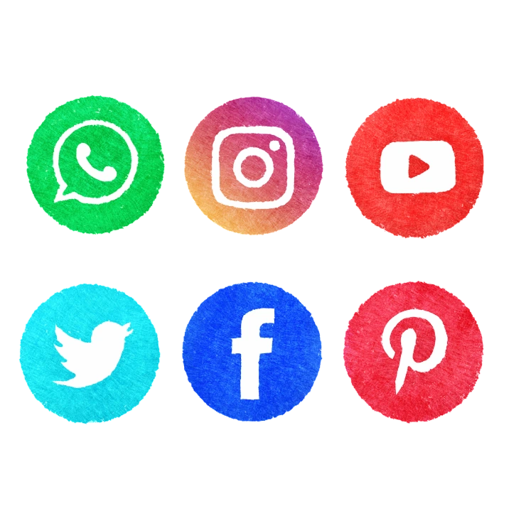 Social Media Icons with no background